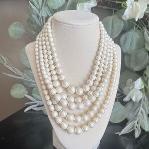 Vintage Japan Faux Pearl Multi-Strand Necklace | 1950s–1960s